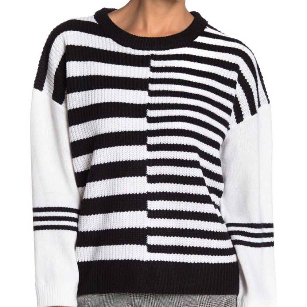 catherine malandrino black and white sweater NWT